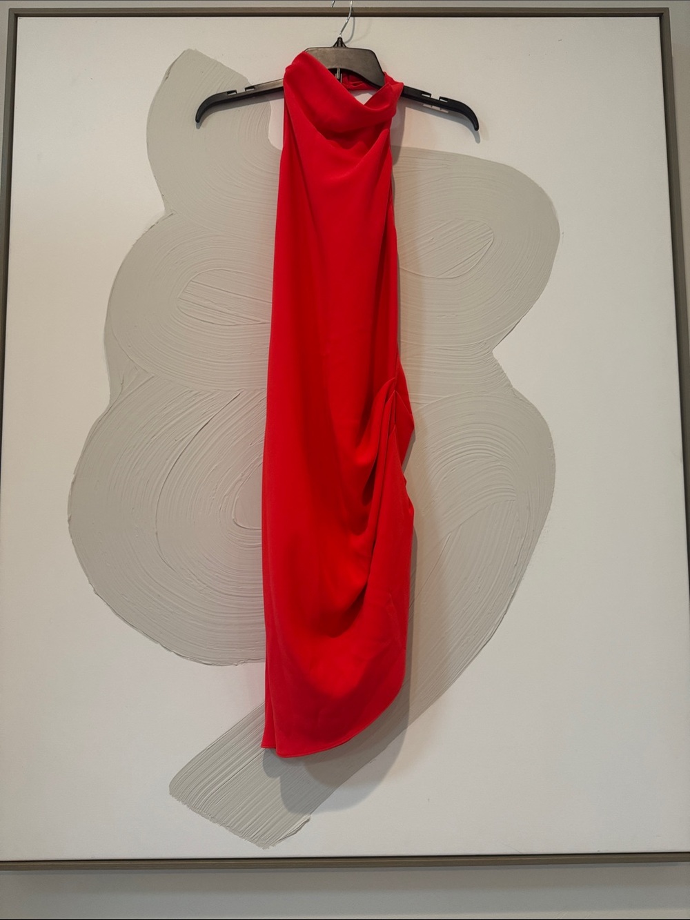 Amanda Uprichard Red One-Shoulder Draped Dress Size Medium